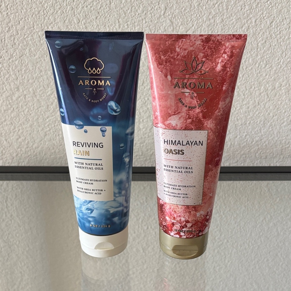 S/2 Bath & Body Works Body Creams- Himalayan Oasis & Reviving Rain